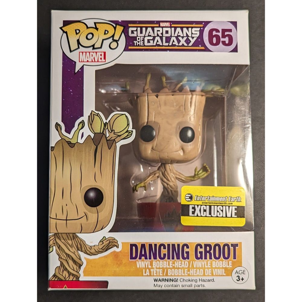 Funko Pop Marvel Dancing Groot 65 GOTG Vinyl Bobble-Head Exclusive MIMB NRFB